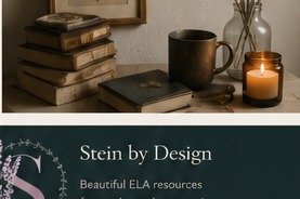 A warm English teacher workspace with books and botanicals